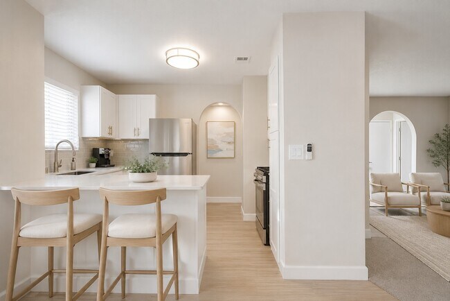 Elevate your living with Mariposa Flats' stunning kitchen featuring modern finishes, sleek appliances, and a bright, airy layout. Perfectly designed for both functionality and style. Schedule your tour today and see it for yourself!