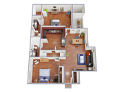 B1140 Floorplan: 2 Bedroom, 2 Bathroom