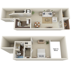 1 bed 850 sqft