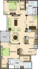 Two Bedroom Two Bath with Den (1417 SF)