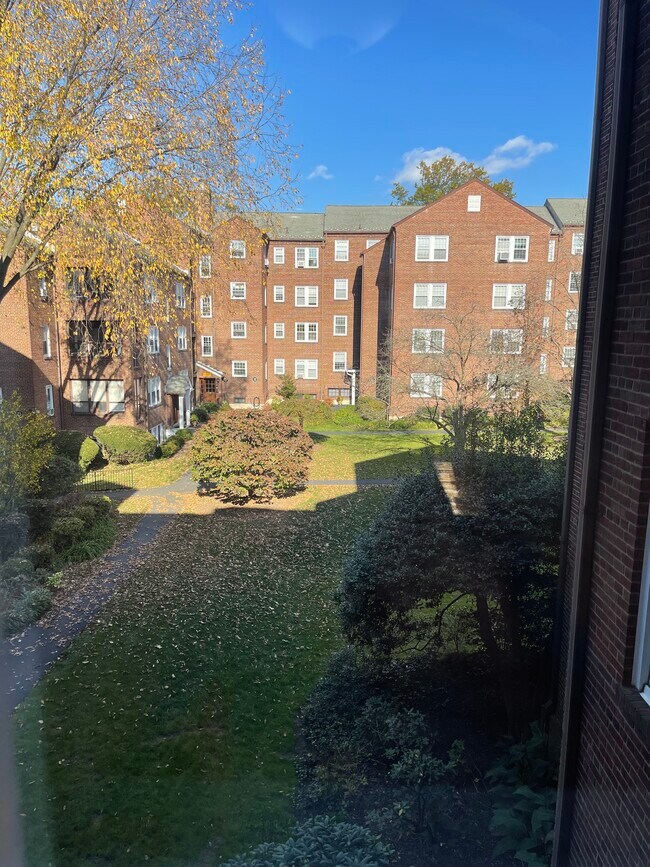 Courtyard view from dining room - 217 Prospect Ave Condo Unit 8-2C