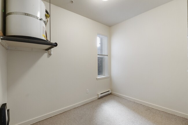 Studio living space with heating