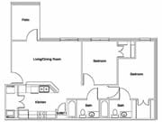 2BR/2BA