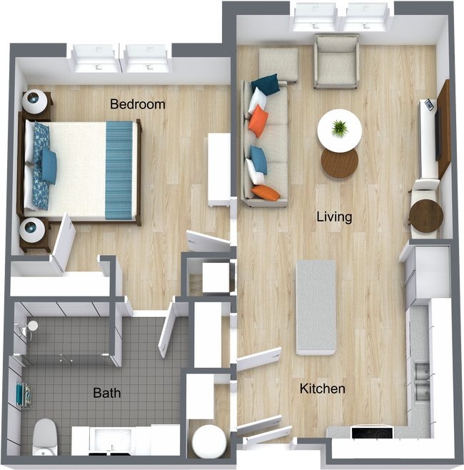 1 Bed - 1 Bath