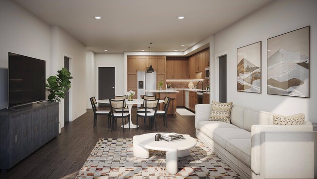 Our Timber two-bedroom floor plan is perfect for entertaining. (Simulated Image) - Brynwood at Wilderness Ridge Apartments