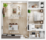 1BR/1BA - A3 - 723SQFT