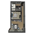 Barnhorst: 1 Bed x 1 Bath Studio Apartment Floorplan at Depot Square Flats, Batesville,Indiana 47006