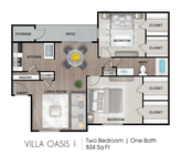 B1 - 2x1 - 834 sqft (2x1A-R)