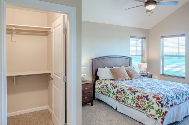 Master Bedroom with cathedral ceilings and walk-in-closets - Dakota Ridge
