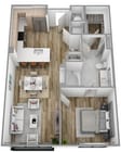 C | 1 dormitorio | 1 baño (plano de planta) Sagewell Hanover
