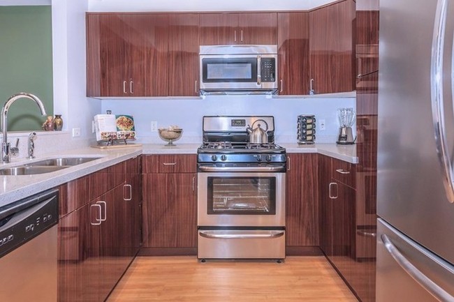 Comtemporary Kitchen with ALL Stainless Steel Appliances - Woodley Sara Apartments