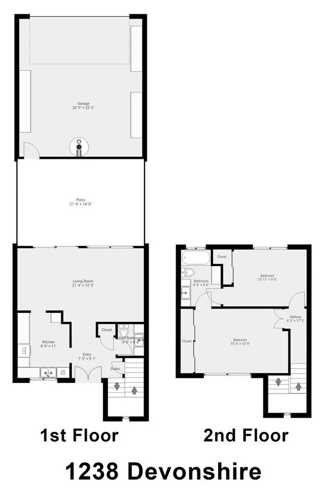 Photo - Two Story 2 Bed 1.5 Bath With Double Car G...