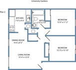 Plan 2 - 2-bed, 1 bath