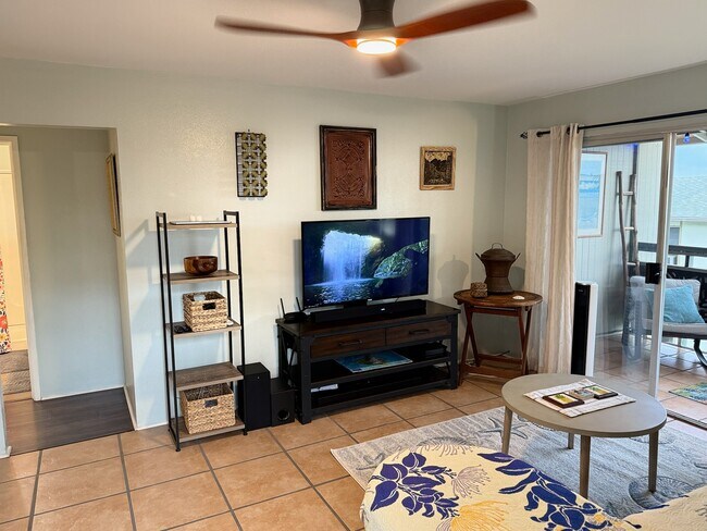 TV with art; New ceiling fans - 74-5618 Palani Rd Unit K