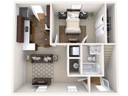 Explore this cozy apartment layout designed for stylish and comfortable living.