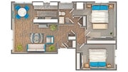 River | 2-Bedroom Floorplan