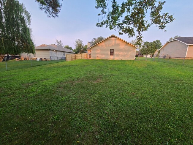 Fenced backyard