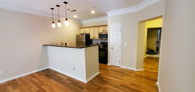 Kitchen Area with handblown Glass globe drop lighting - 6126 Inishmore Ln Condo Unit 6126