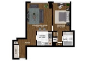 '06 Floorplan Tier 1BR-JR, 1BA