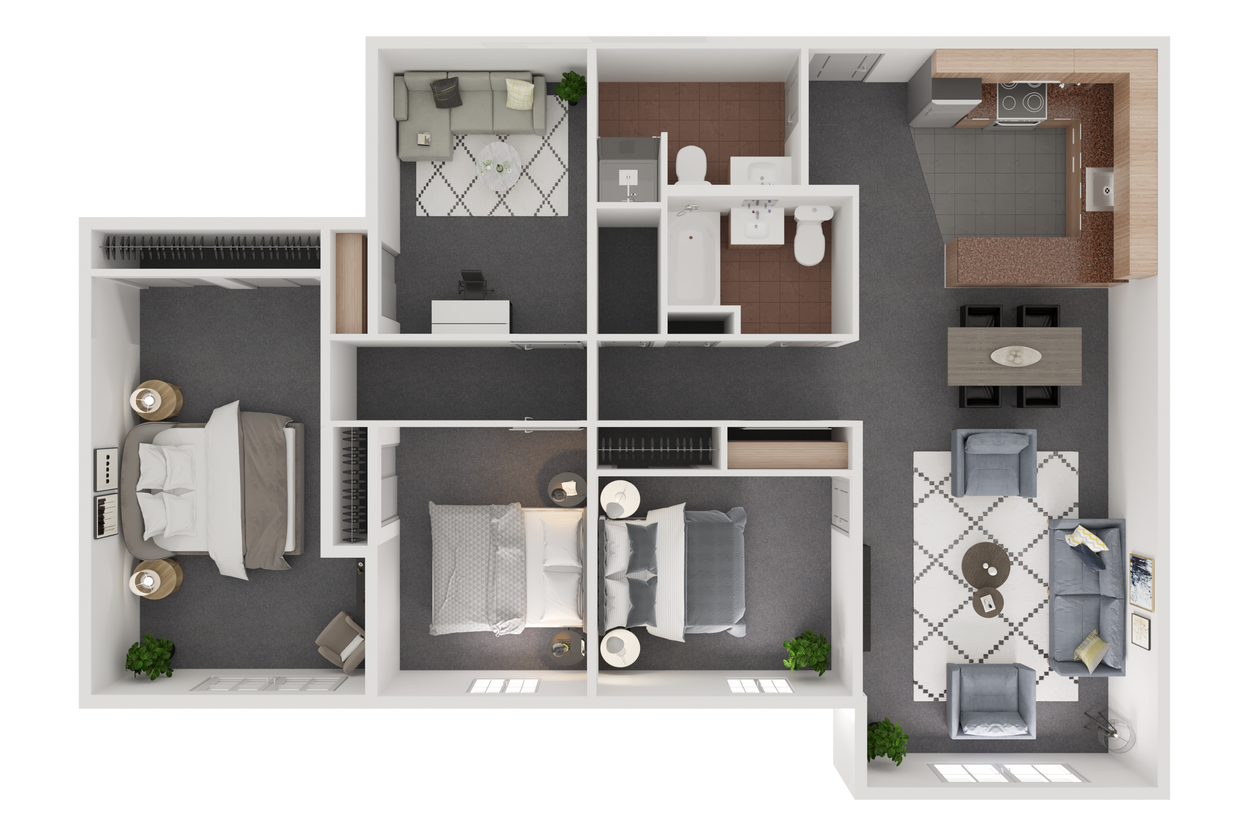 Floor Plan - 3 Bed 2 Bath Den