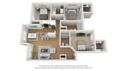 A photo of our 2x2 floor plan, The Aubrey.