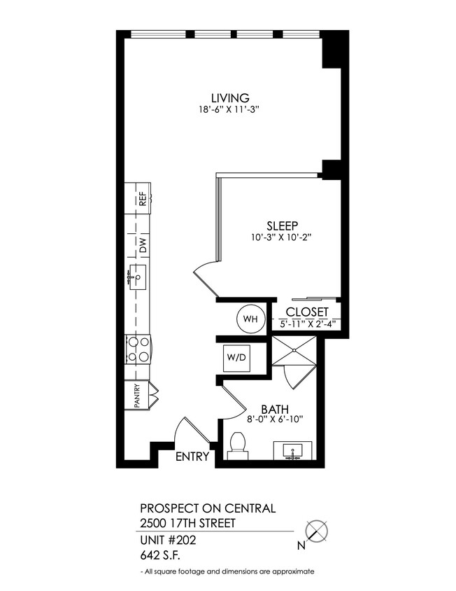 Floor Plan - 1 Bedroom - 1 Bathroom