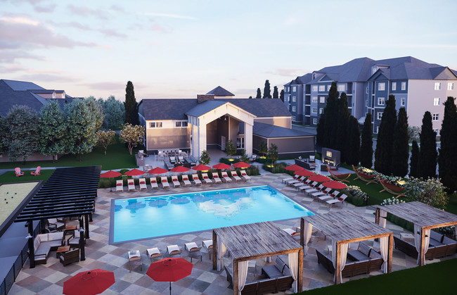 Resort-Style Heated Pool and Amenities - Ten Trumbull Apartments