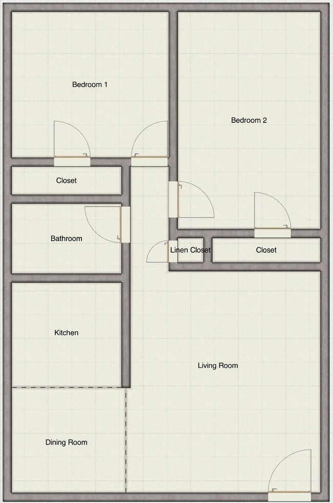 2 Bedroom Floor Plan - 9301 Fishermans Rd Apartamentos Unidad B7