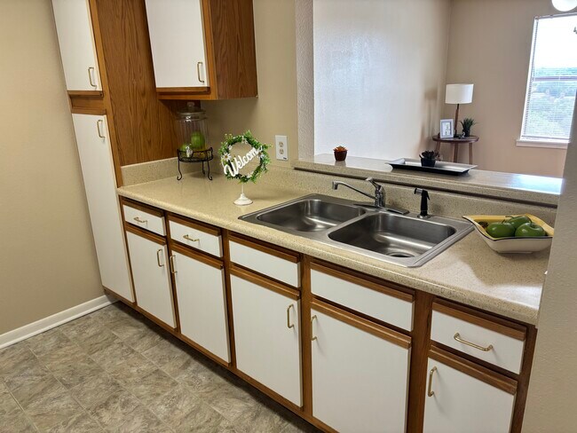Kitchen open to living space.