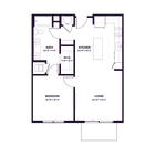 Oberon A3 One Bedroom Floor Plan