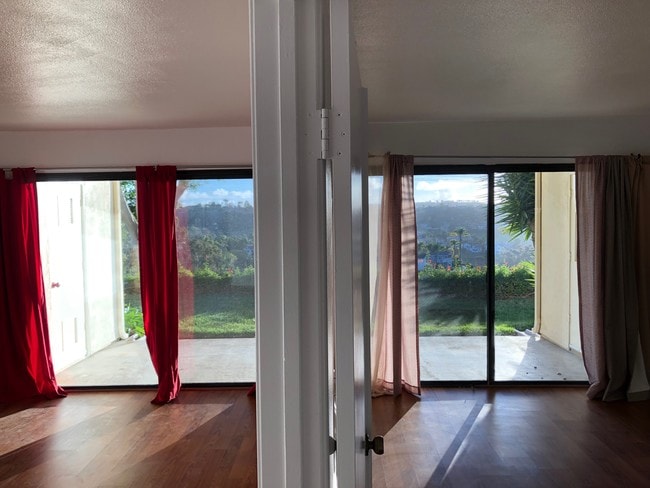Open concept Kitchen and living room view.