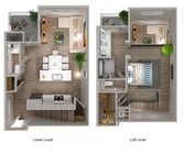 Gale | 1 Bed/1.5 Bath Loft | 890 SF