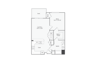 Avon 1 Bed x 1 Bath Floorplan