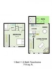 1BR/1.5BA
