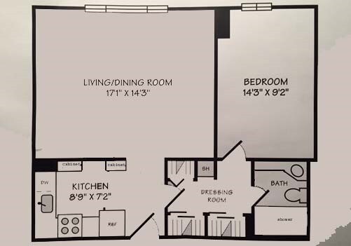 Floor Plan - 950 25th St NW Unit 308N