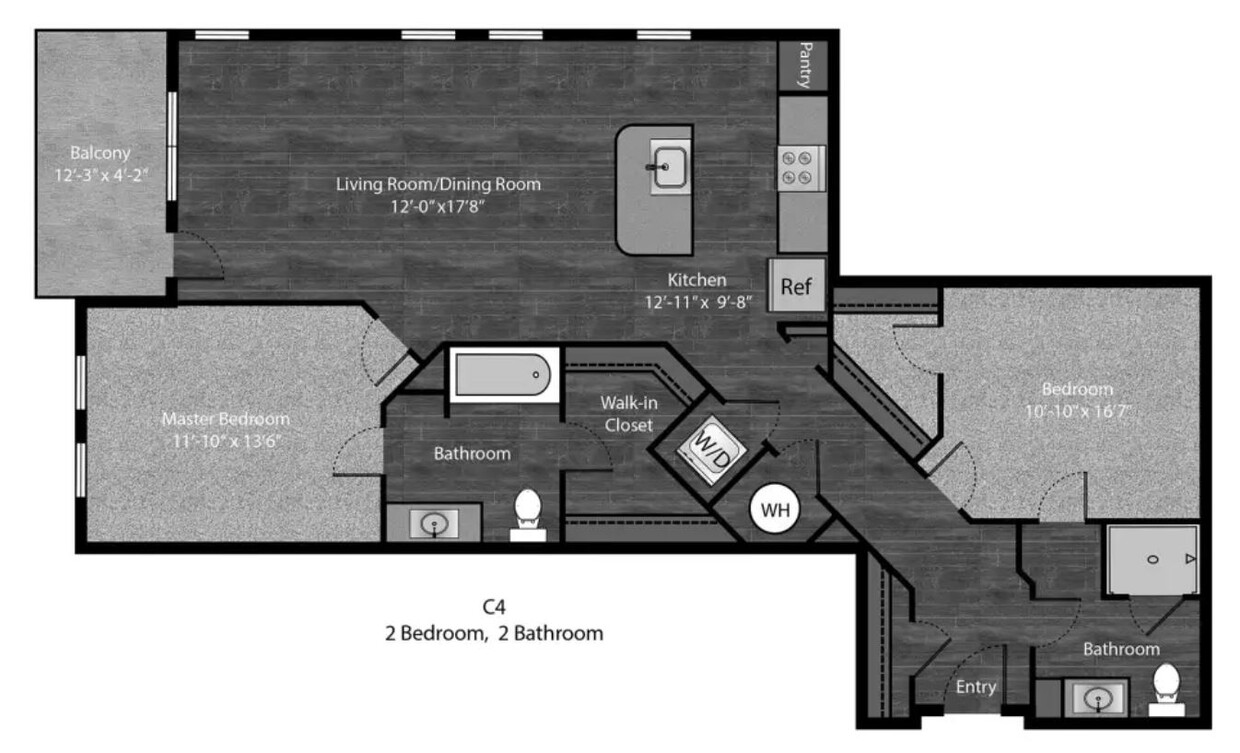 Floor Plan - Tolstoy - 2Bed