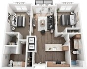 2 BED 2 BATH 984 sq ft