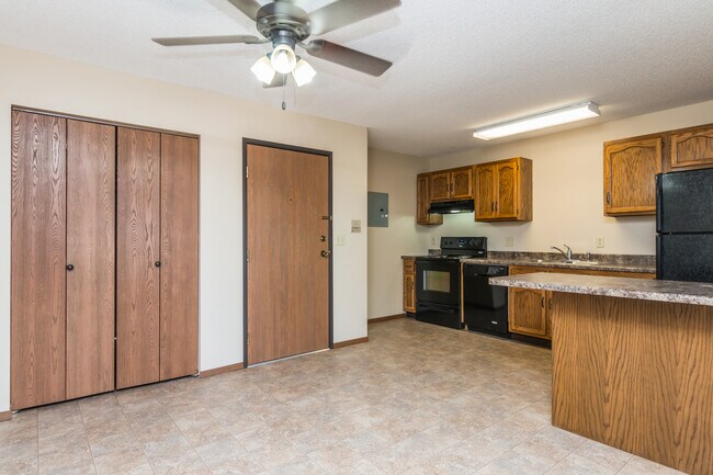 Kitchen with storage closet