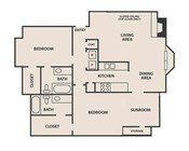 Creekwood Apartment Homes - B3 - 2 Beds - 2 Baths - 1235 Sq. ft.