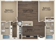 Cedar floor plan Ayrsley Lofts