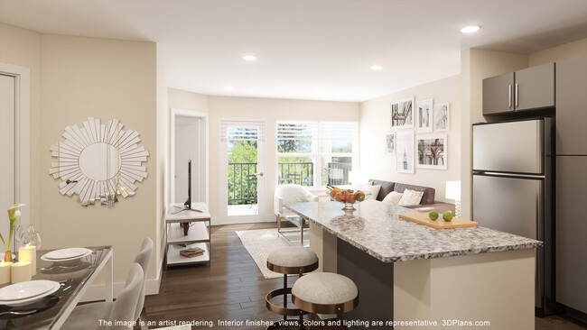 Spacious kitchen with island - The Robert At Madison Apartments