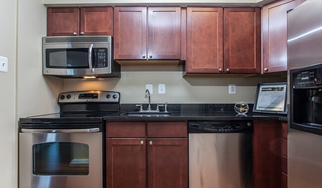 Spacious kitchen with ample countertops and cabinets