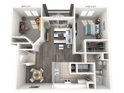 B1 - 2 BR, 1BA, 972 sf