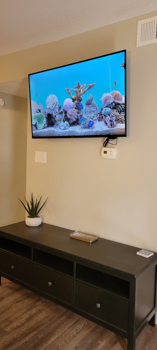 Televisor de pantalla plana con Roku. Necesitarás tus propias credenciales de Netflix y Hulu. - 1522 Parkway Unidad E2