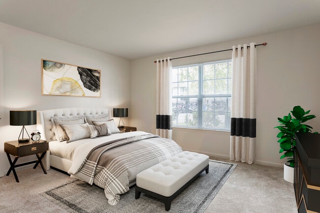 Bedroom with carpet