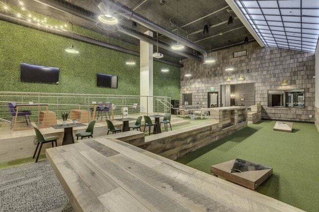 Hang with friends and catch a game of cornhole