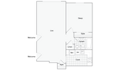 Allentown 1-Bedroom Floorplan