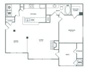 One Bedroom One Bath (780 SF)