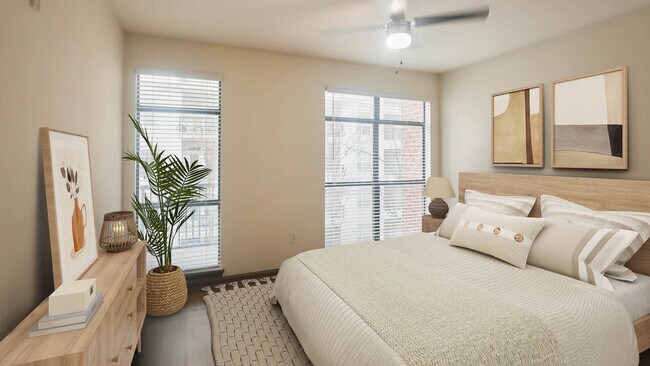 Dormitorio con suelo de superficie dura - The Drexel Collective