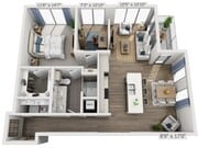 Floor plans are artist’s rendering. All dimensions are approximate. Actual product and specifications may vary in dimension or detail. Not all features are available in every apartment. Prices and availability are subject to change.